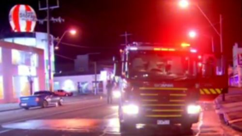 Fire crews responded to the blaze on Montague Street just before 7.30pm last night. (9NEWS)
