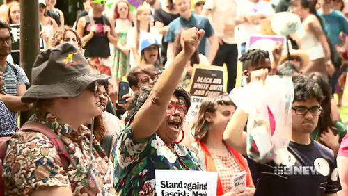 Those attendees were chanting as they blocked traffic in the surrounding streets.