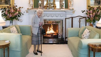 Queen Elizabeth II waits in the Drawing Room before receiving Liz Truss for an audience at Balmoral, where Truss was be invited to become Prime Minister and form a new government, in Aberdeenshire, Scotland, Tuesday, September 6, 2022