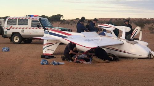 The pilot and a passenger were treated at the scene before being taken to Royal Adelaide Hospital.