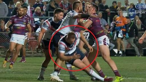 Roosters walkover turns ugly as Origin star knocked out, two on report for dirty acts on Sea Eagles