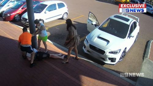 A man in Perth's north has been knocked unconscious after calling out a group who parked illegally in a disabled parking spot.