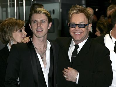 Elton John and Jake Shears attend the Royal Premiere for the 21st James Bond film 'Casino Royale' at the Odeon Leicester Square on November 14, 2006 in London. 