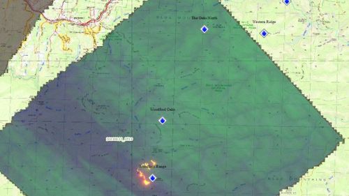 The fires are burning in the Blue Mountains National Park and the Yengo National Park. (NSW RFS)