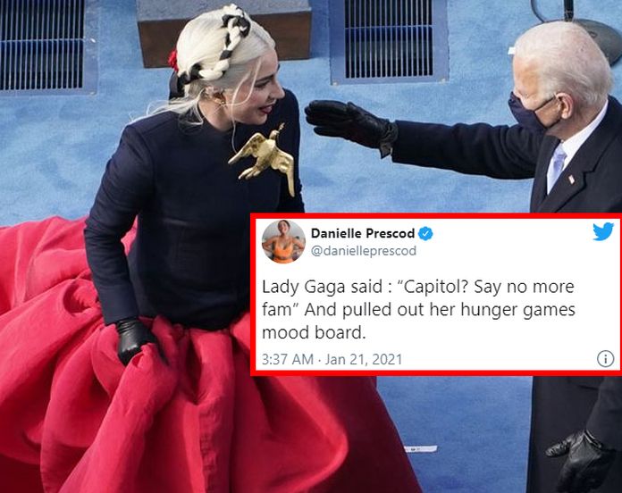 Joe Biden Inauguration Twitter Is Loving Lady Gaga S Hunger Games Look 9celebrity