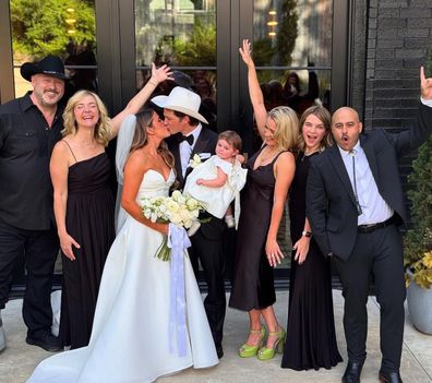 Emily Osment attends Young Sheldon co-star Montana Jordan's wedding.