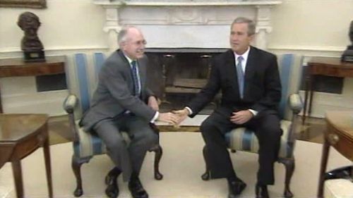 Mr Howard was in the US for meetings with President George W. Bush.