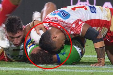 Anthony Milford was put on report for this bizarre headbutt on Sebastian Kris.