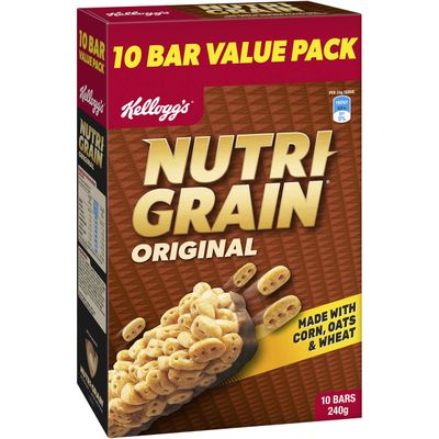 Kellogg's Nutri-grain Original Cereal Snack Bars 10 Pack