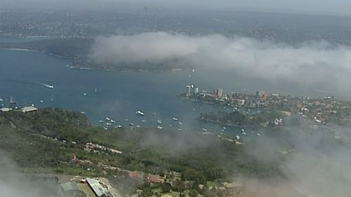 Easterly winds blew sea fog over Sydney's coastal suburbs today. (9NEWS)