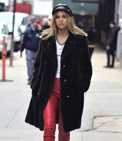 Model and actress&nbsp;Suki Waterhouse strolling the streets in New York's West Village.