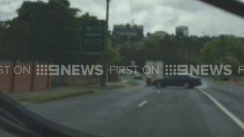 The two men who were in the stolen car have not been found. (9NEWS)