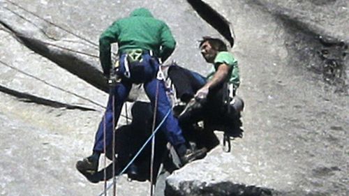 Tommy Caldwell (left) and Kevin Jorgeson. (AAP)