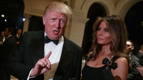 Donald Trump and his wife Melania at the New Year's Eve celebration at Mar-a-Lago, Florida. (AP)