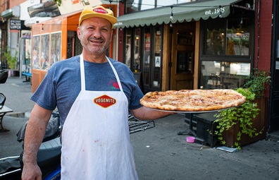 Giovanni Fabiano from Rosa's Pizza hopes to inspire Aussies to cook with Vegemite via his new Vegemite pizza.