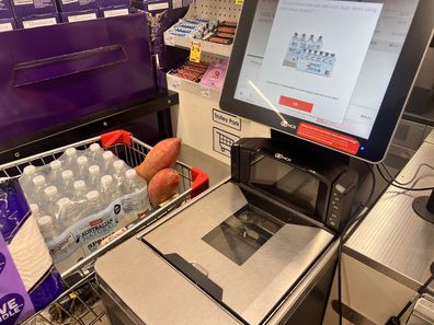 water coles checkout