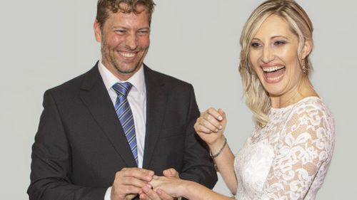 Elthea Pettersen, pictured with her husband Andrew, on their wedding day.