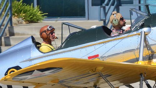 Harrison Ford is pictured in the rear seat of his PT-22 trainer. (Supplied)