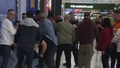 A ﻿30-year-old man has been arrested after allegedly threatening two people with a knife at a shopping centre in Melbourne&#x27;s west today.