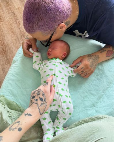 Morgan Presley with her partner Lou and their son Pony