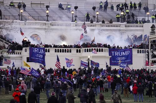 Violent protesters, loyal to President Donald Trump, stormed the Capitol on January 6, 2021, in Washington. 