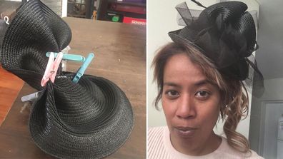 Louise Palmer turned a $1 Kmart place mat into a fascinator