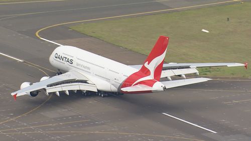 The plane landed at Sydney Airport in a milestone moment.