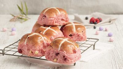 <p><a href="https://www.brumbys.com.au/" target="_top" draggable="false"><strong>Brumby's Bakery</strong></a> has got a wild range of hot cross buns on offer from choc caramel to Jaffa orange choc,&nbsp;date and vanilla or the very pretty berry and white choc. But it's their partnership with The Smith Family foundation that's an Easter bonus.&nbsp;</p>
<p>RRP - ½ dozen $8.50&nbsp;</p>