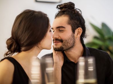 Young couple kissing