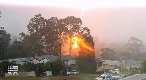 A man has been rushed to hospital after being struck by lightning on a golf course near Brisbane.