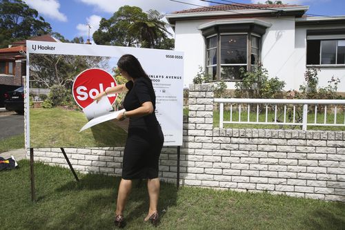 Estate agent Connie Gerakis after a successful property auction in Earlwood last weekend.