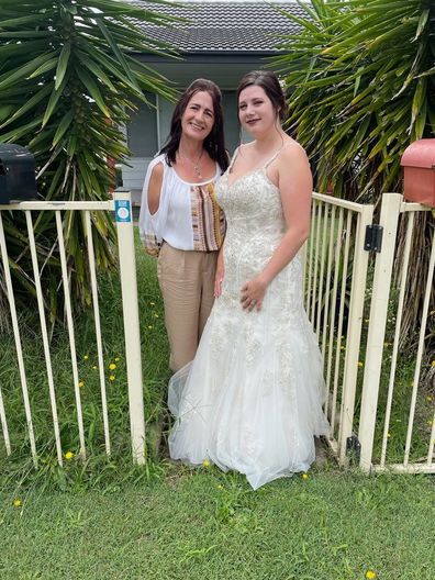 Imogen and daughter Jasmine on her wedding day.