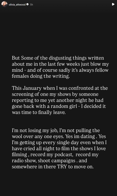 Olivia Attwood Bradley Dack relationship breakup statement cheating scandal 2026 reality tv