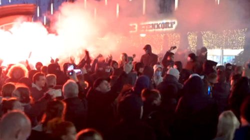Police fired warning shots as riots broke out on Friday night in downtown Rotterdam.