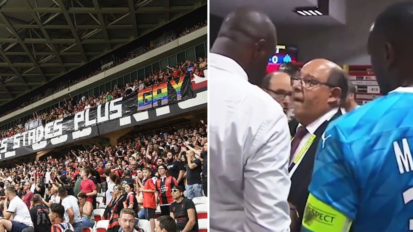Homophobic banners halt Ligue 1 clash between Nice and Marseille