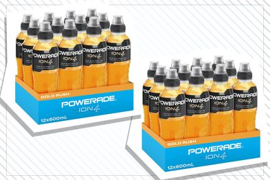 Powerade ION4 Gold Rush Sports Drink Multipack Sipper Cap Bottles 12 x 600mL