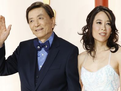  James Hong and April Hong attend the 95th Annual Academy Awards on March 12, 2023 in Hollywood, California. (Photo by Mike Coppola/Getty Images)