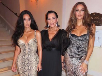 Kim Kardashian, Kris Jenner and Khloe Kardashian attend the welcome party for the Jeff Bezos and Lauren Sanchez wedding