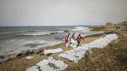 Bodies of 74 migrants trying to reach Europe found washed up on Libyan beach