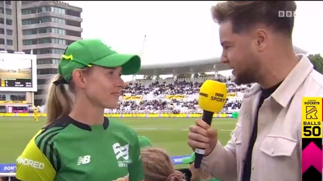 Maitlan Brown was caught in an awkward interview with Chris Hughes.