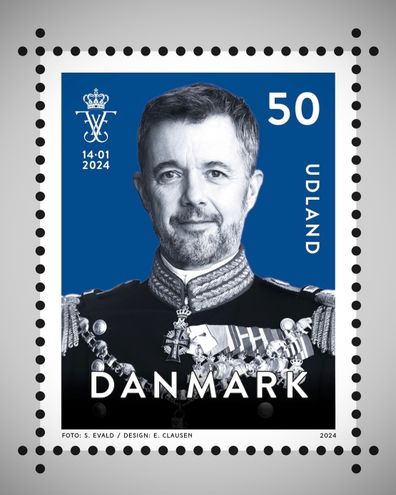 King Frederik's new stamp to mark his succession to the throne