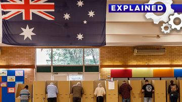 People vote at a NSW school.