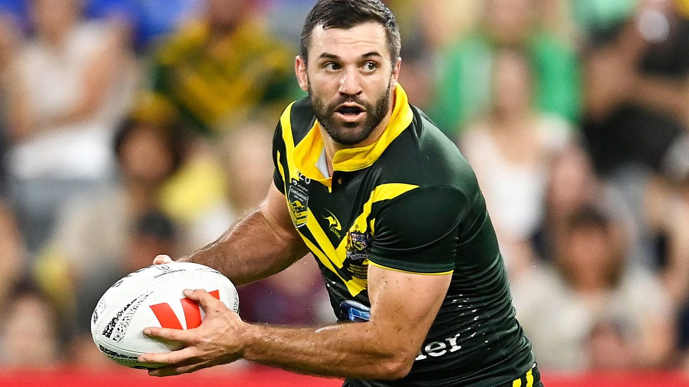 James Tedesco pictured in action for the Kangaroos during the Pacific Championships