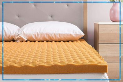 9PR: Zinus 4cm Copper Infused Convoluted Memory Foam Mattress Topper