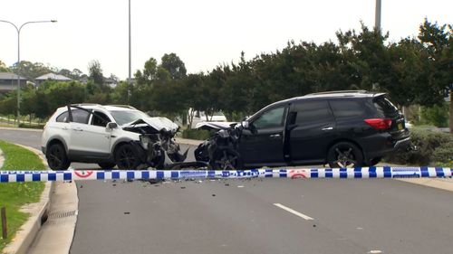 A man has been arrested after the police pursuit ended in a head-on crash in Sydney's south-west.