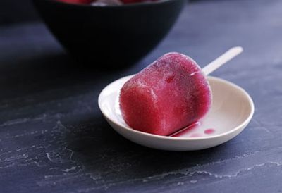 Watermelon, gin and cassis icy poles