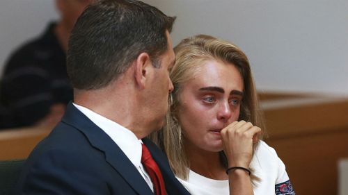 Michelle Carter awaits her sentencing at Taunton trial court. (AAP)