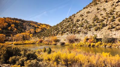 rocky mountaineer Rockies to the Red Rocks route two-day rail journey between Denver, Colorado, and Moab, Utah, with an overnight stay in Glenwood Springs, Colorado.