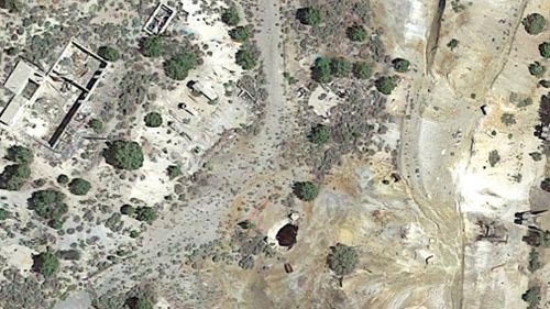 A satellite image of Utah's Tintic Standard Mine No. 2. (Google Maps)