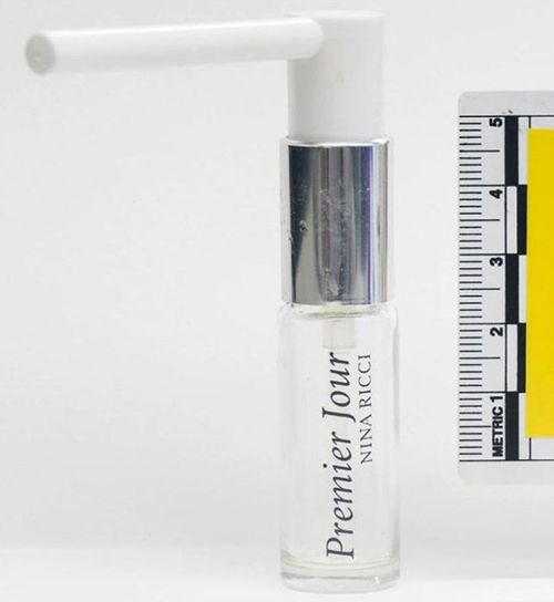 The perfume bottle Scotland Yard says the nerve agent was carried in.